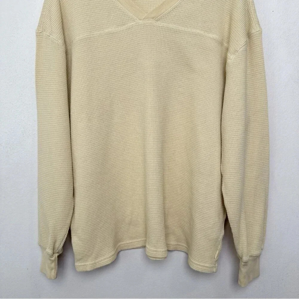 Aritzia Womens Tna Small Waffle  Yellow Long Sleeve Top - Picture 3 of 14